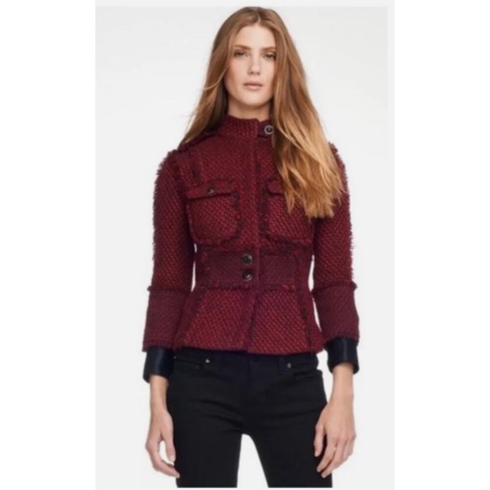 Tory Burch Kingston Tweed Military Jacket Blazer Size 4